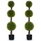 4 Feet Decorative Faux Boxwood Topiary in Black Planter Indoor Greenery for Modern Living Spaces
